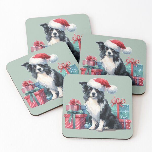 Item preview, Border Collie with Christmas Gifts designed and sold by barksandsqueaks.