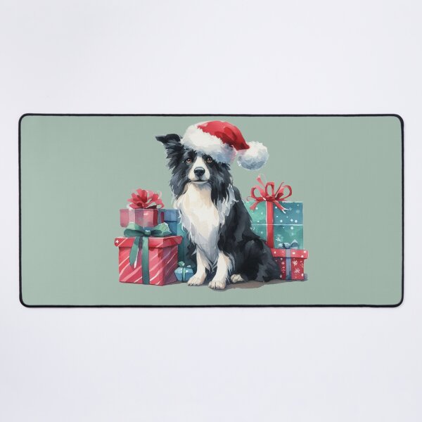 Item preview, Border Collie with Christmas Gifts designed and sold by barksandsqueaks.
