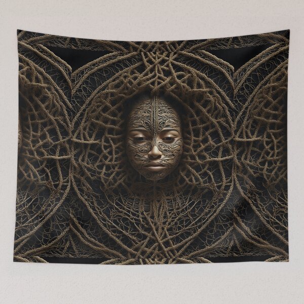 Item preview, Ancestral mask in rope spider web country style designed and sold by Carlos Gudino.