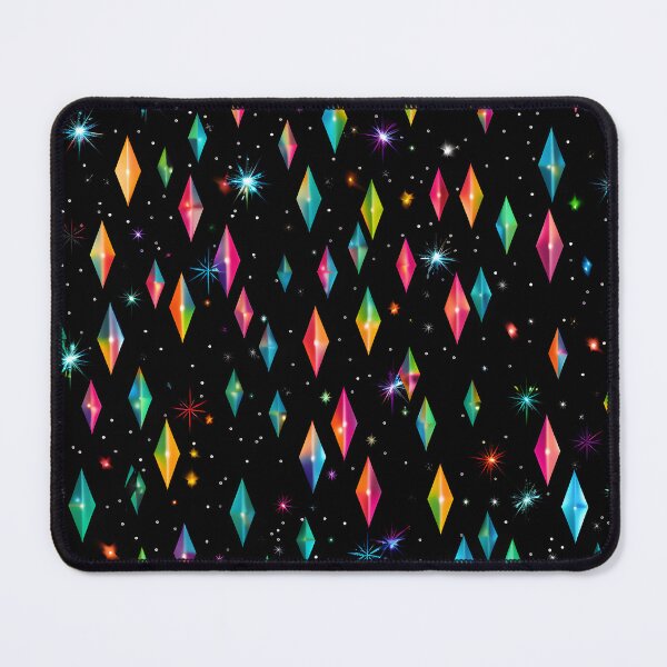 Item preview, Pattern of colorful, fluorescent, bioluminescent diamonds designed and sold by AI-Only Creations.