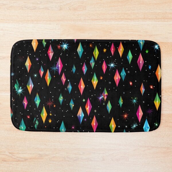 Item preview, Pattern of colorful, fluorescent, bioluminescent diamonds designed and sold by AI-Only Creations.