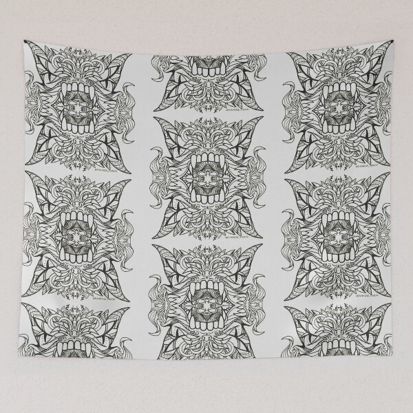 Artikelvorschau, Symmetrisches Trippy Dark Art Consume Concept Line Design entworfen und verkauft von FunholeVision.