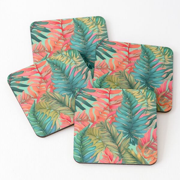 Item preview, Colorful Watercolor Pastel Tropical Fern Pattern designed and sold by SassyArtistry.