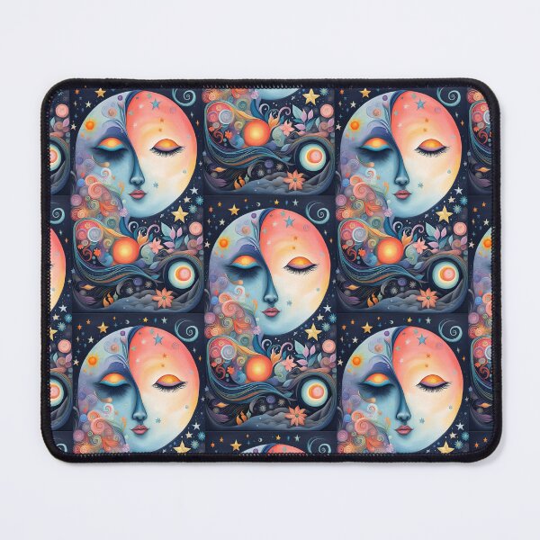 Item preview, cute whimsical moon hesitating between day and night! designed and sold by Creativesphotos.