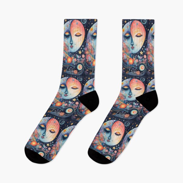 Item preview, cute whimsical moon hesitating between day and night! designed and sold by Creativesphotos.