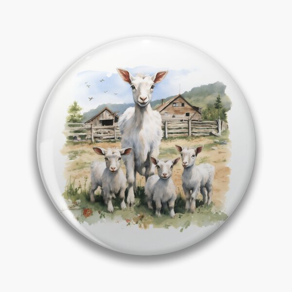 Item preview, Goat family, farm, country, barn, woods, kids, small goats, cute designed and sold by KERaney.