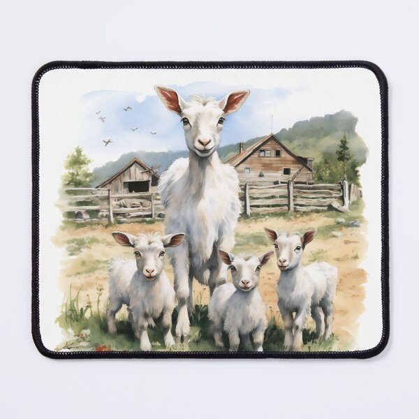 Item preview, Goat family, farm, country, barn, woods, kids, small goats, cute designed and sold by KERaney.