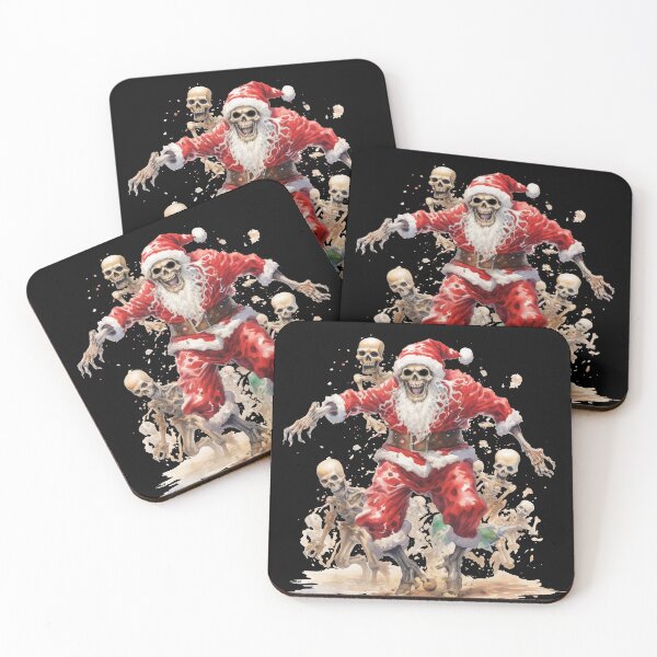 Item preview, Heavy Metal Santa Post Apocalyptic Xmas Album Artwork Skeleton Run designed and sold by LastHighwayTees.