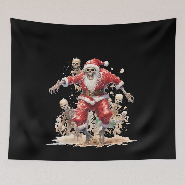 Item preview, Heavy Metal Santa Post Apocalyptic Xmas Album Artwork Skeleton Run designed and sold by LastHighwayTees.