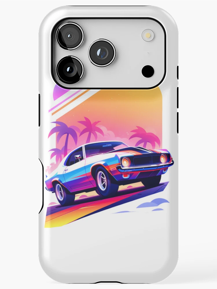 Thumbnail 1 of 4, iPhone Case, Chasing Sunsets - Retro Beach Ride designed and sold by CookedPixels.