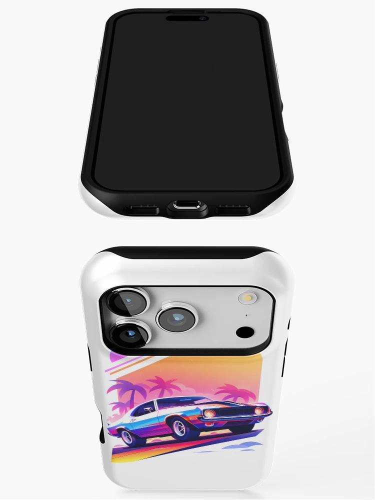 Thumbnail 3 of 4, iPhone Case, Chasing Sunsets - Retro Beach Ride designed and sold by CookedPixels.