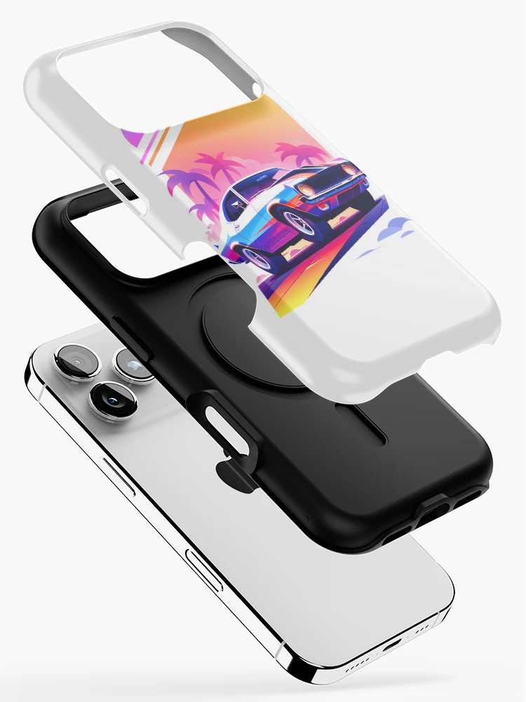 Thumbnail 2 of 4, iPhone Case, Chasing Sunsets - Retro Beach Ride designed and sold by CookedPixels.