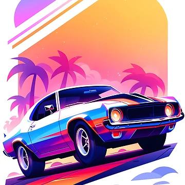 Artwork thumbnail, Chasing Sunsets - Retro Beach Ride by CookedPixels