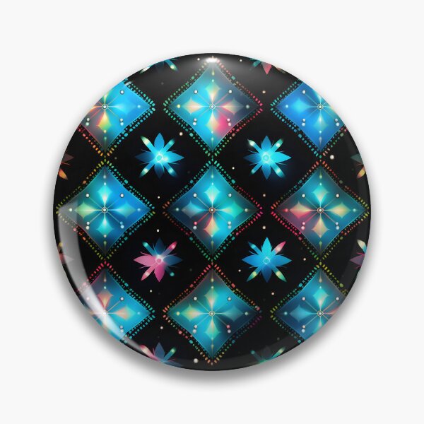 Item preview, Pattern of colorful, fluorescent, bioluminescent diamonds designed and sold by AI-Only Creations.