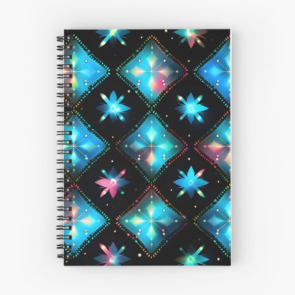 Item preview, Pattern of colorful, fluorescent, bioluminescent diamonds designed and sold by AI-Only Creations.