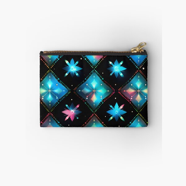 Item preview, Pattern of colorful, fluorescent, bioluminescent diamonds designed and sold by AI-Only Creations.