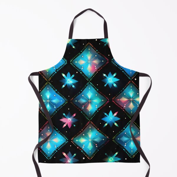 Item preview, Pattern of colorful, fluorescent, bioluminescent diamonds designed and sold by AI-Only Creations.