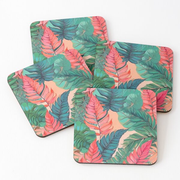 Item preview, Vibrant Watercolor Pastel Tropical Fern Pattern designed and sold by SassyArtistry.