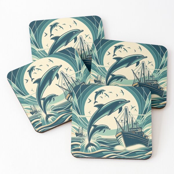 Item preview, Dolphins leaping over boats designed and sold by scollins5.