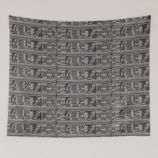 Item preview, Library Luminary : Book Shelves Pattern on Dark Brown Background designed and sold by IraNiva.