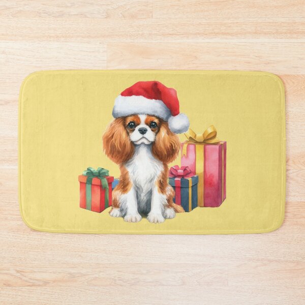 Item preview, Cavalier King Charles Spaniel with Christmas Gifts designed and sold by barksandsqueaks.