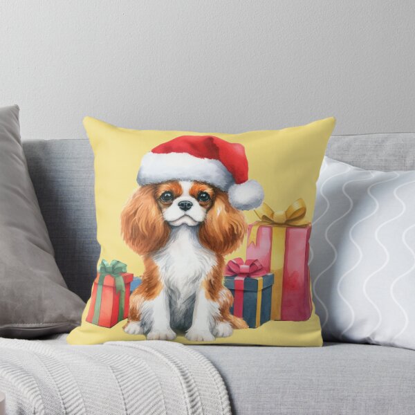 Item preview, Cavalier King Charles Spaniel with Christmas Gifts designed and sold by barksandsqueaks.