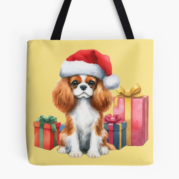Item preview, Cavalier King Charles Spaniel with Christmas Gifts designed and sold by barksandsqueaks.