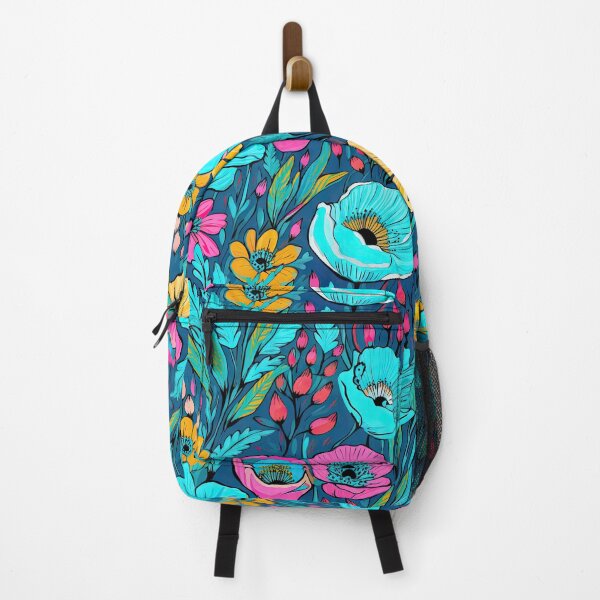 Item preview, Colorul flower pattern in shades of blue and turqoise designed and sold by robrad.