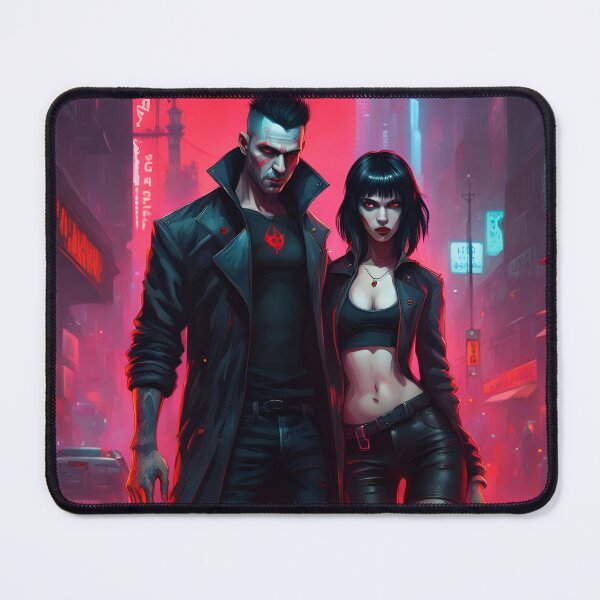Item preview, Vampire couple in a cyberpunk style designed and sold by GothicRubette.
