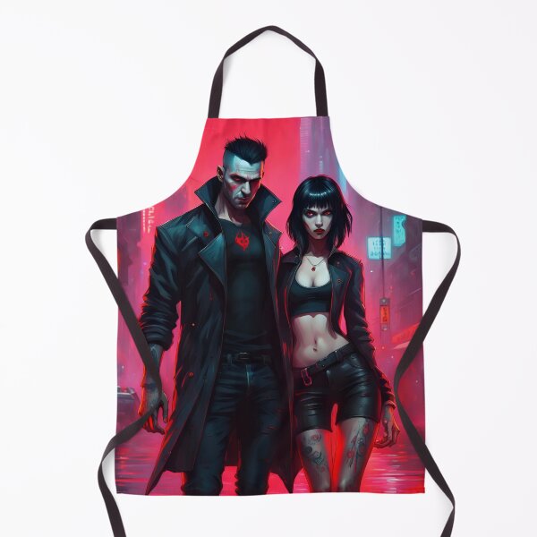 Item preview, Vampire couple in a cyberpunk style designed and sold by GothicRubette.
