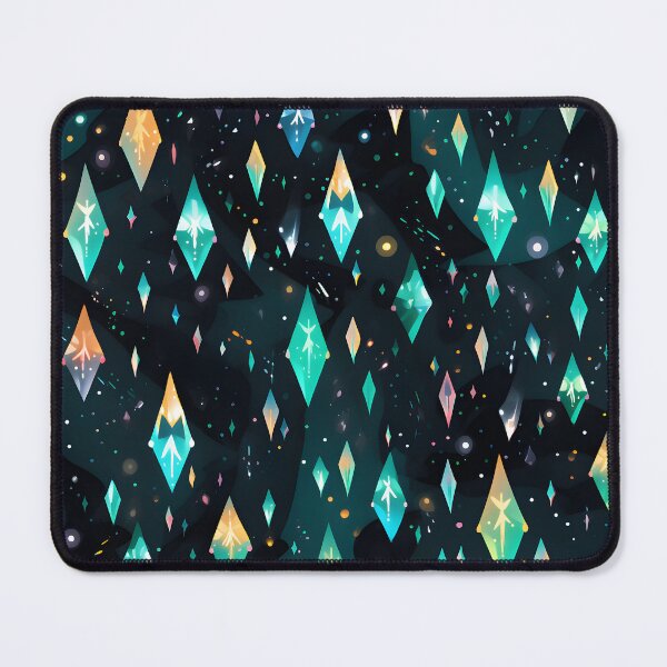 Item preview, Pattern of colorful, fluorescent, bioluminescent diamonds designed and sold by AI-Only Creations.