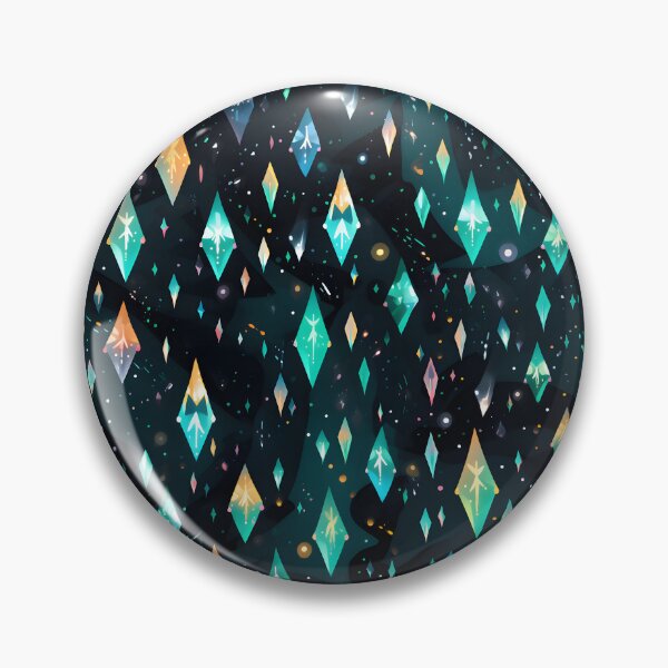 Item preview, Pattern of colorful, fluorescent, bioluminescent diamonds designed and sold by AI-Only Creations.