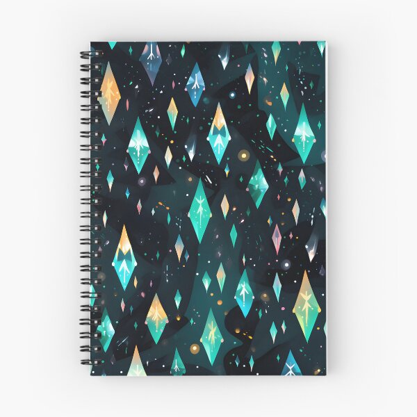 Item preview, Pattern of colorful, fluorescent, bioluminescent diamonds designed and sold by AI-Only Creations.