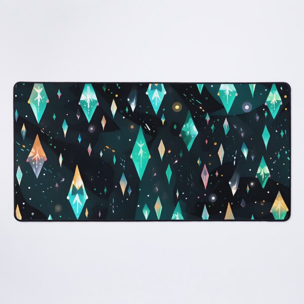 Item preview, Pattern of colorful, fluorescent, bioluminescent diamonds designed and sold by AI-Only Creations.