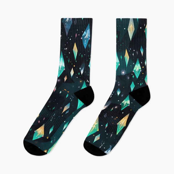Item preview, Pattern of colorful, fluorescent, bioluminescent diamonds designed and sold by AI-Only Creations.