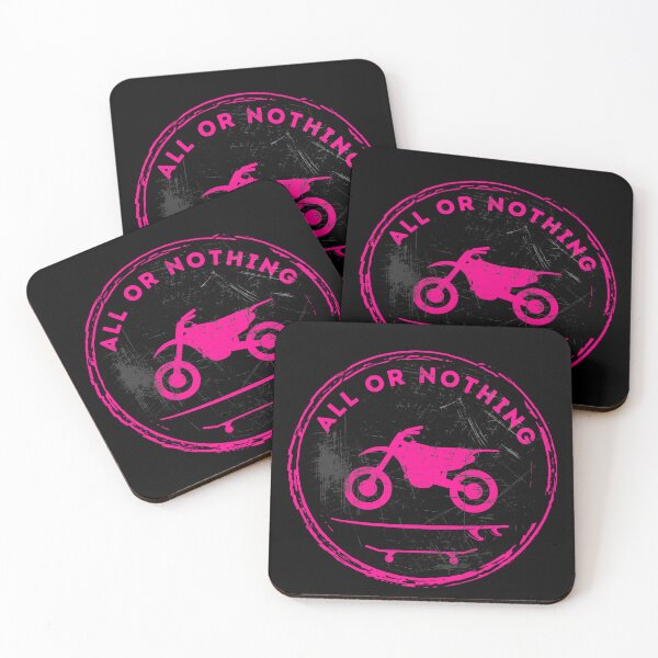 Item preview, All Or Nothing Motorcycle Skateboard Surf (Pink) designed and sold by tommysnider.