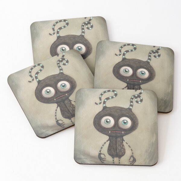Item preview, cute monster with horns and fangs designed and sold by HaggisVitae.
