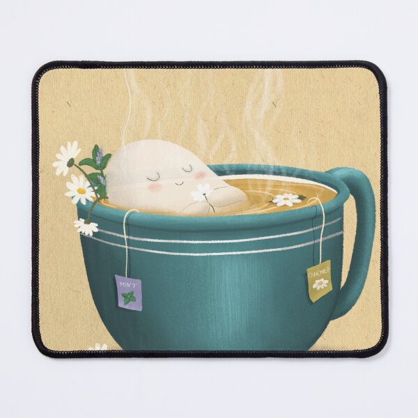 Item preview, Cute ghost taking a relaxing tea bath designed and sold by ZeinalArt.