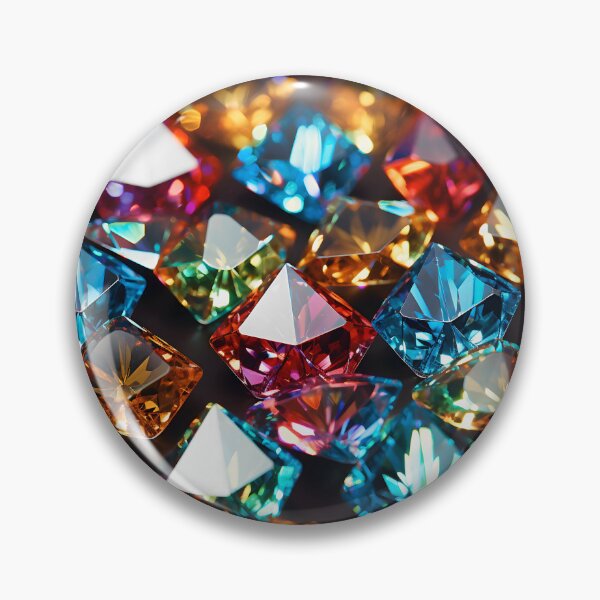 Item preview, Pattern of colorful, fluorescent, bioluminescent diamonds designed and sold by AI-Only Creations.