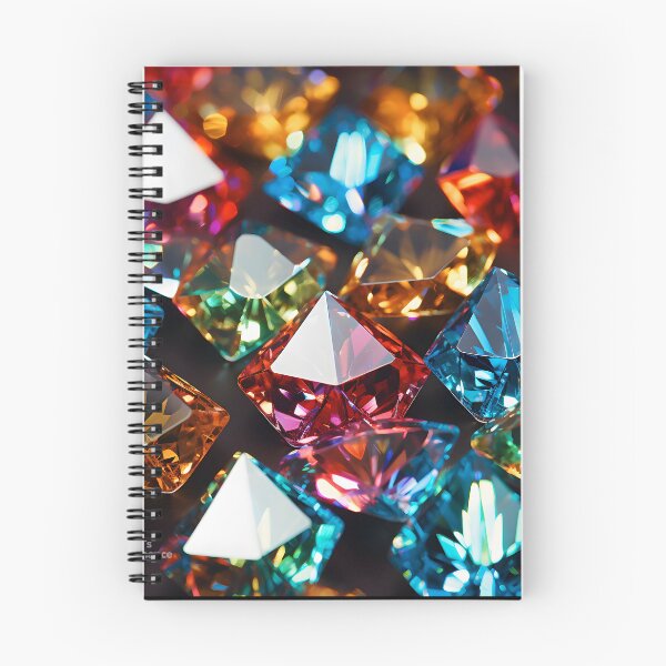 Item preview, Pattern of colorful, fluorescent, bioluminescent diamonds designed and sold by AI-Only Creations.