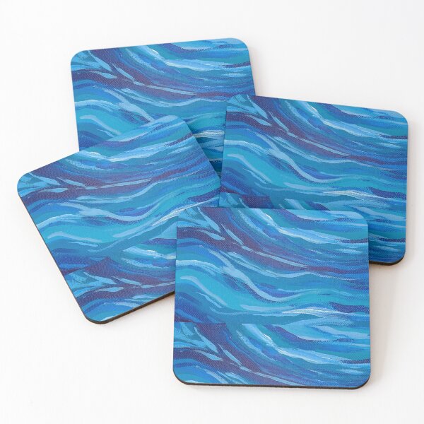 Artikelvorschau, Blaue Wellen abstrakte Malerei tropisches Wasserdesign entworfen und verkauft von Laura KendallZimmermann.