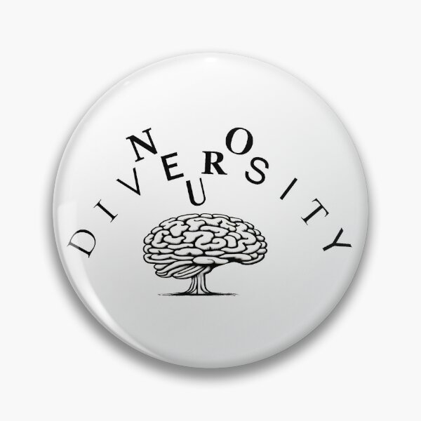 Item preview, Neurodiversity brain bw black text designed and sold by perhiselius.