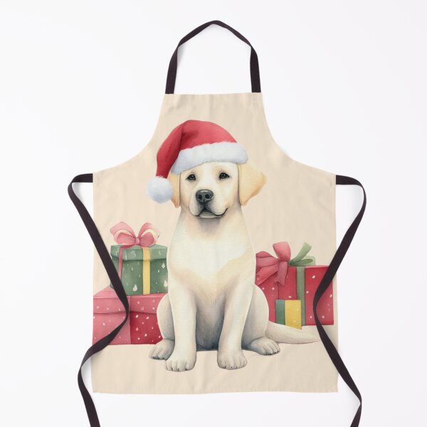 Item preview, Yellow Labrador with Christmas Gifts designed and sold by barksandsqueaks.