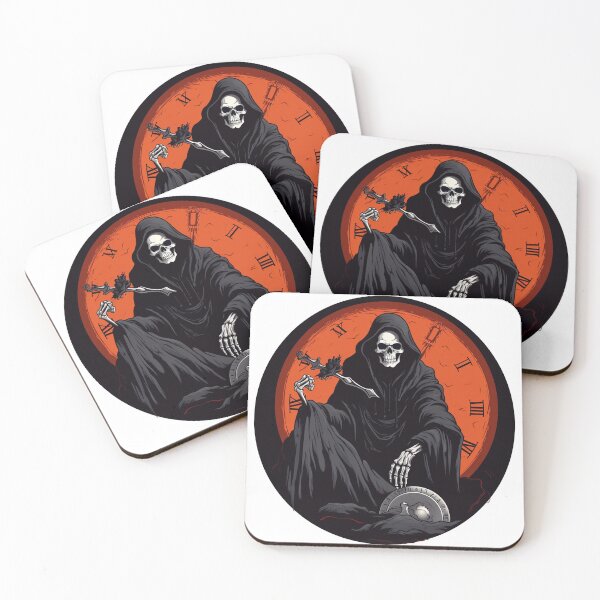 Item preview, "Time's Embrace: Grim Reaper's Scythe and the Whispering Clock" designed and sold by hunaArtsitic.