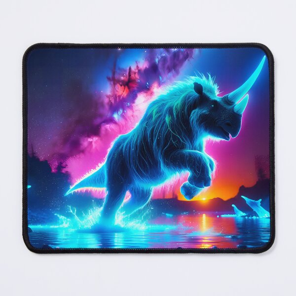 Item preview, Blacklight Style Woolly Rhinoceros in Luminous Leap designed and sold by Matt's Artificial Nature.