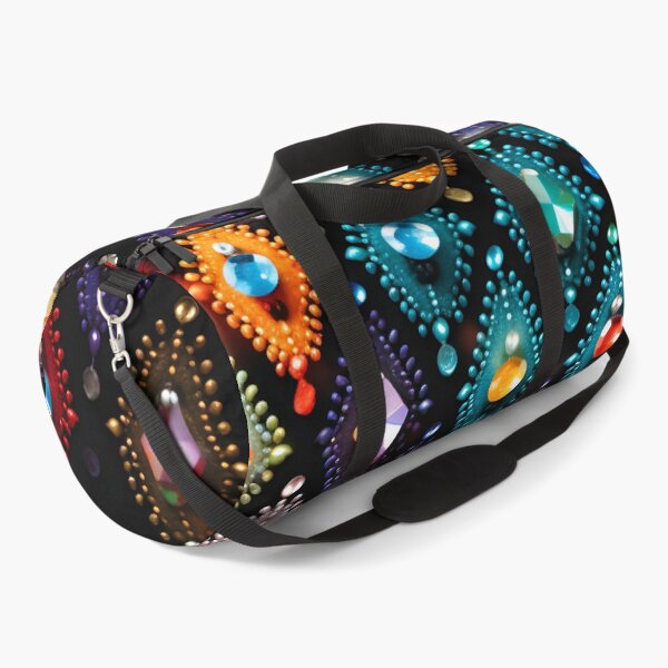 Item preview, Pattern of colorful, fluorescent, bioluminescent diamonds designed and sold by AI-Only Creations.