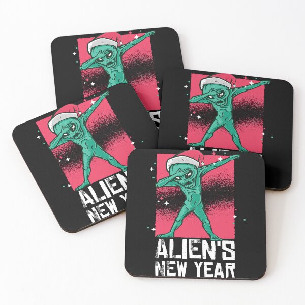 Item preview, Dancing Alien's new year ufo Dab with Red Hat Christmas designed and sold by DrawHandArt.