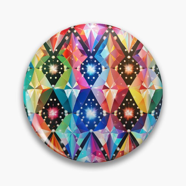 Item preview, Pattern of colorful, fluorescent, bioluminescent diamonds designed and sold by AI-Only Creations.
