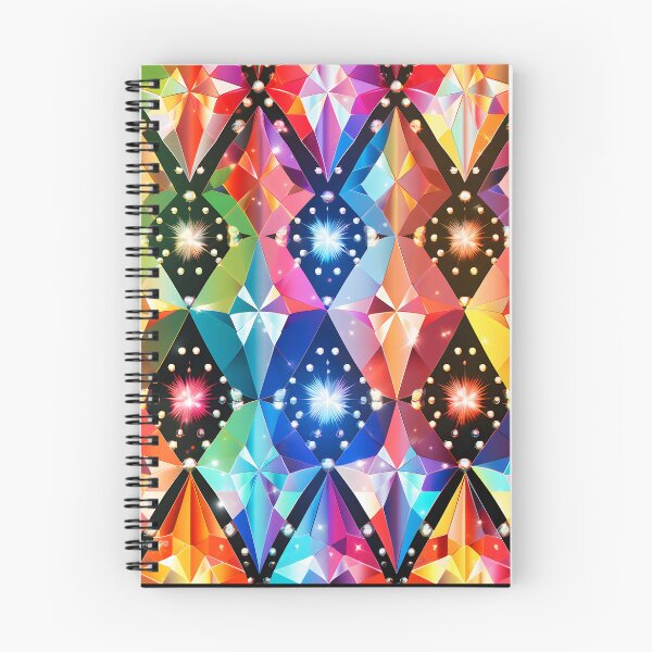 Item preview, Pattern of colorful, fluorescent, bioluminescent diamonds designed and sold by AI-Only Creations.