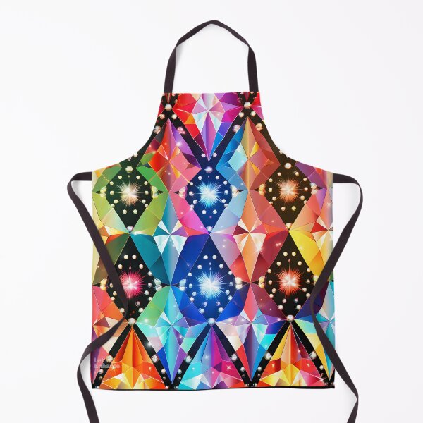 Item preview, Pattern of colorful, fluorescent, bioluminescent diamonds designed and sold by AI-Only Creations.